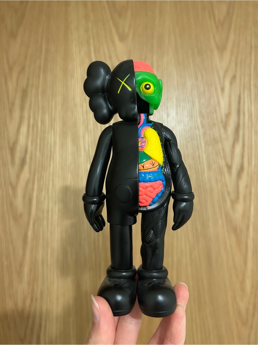 KAWS Black Companion Figure with Multicolor Exposed Anatomy